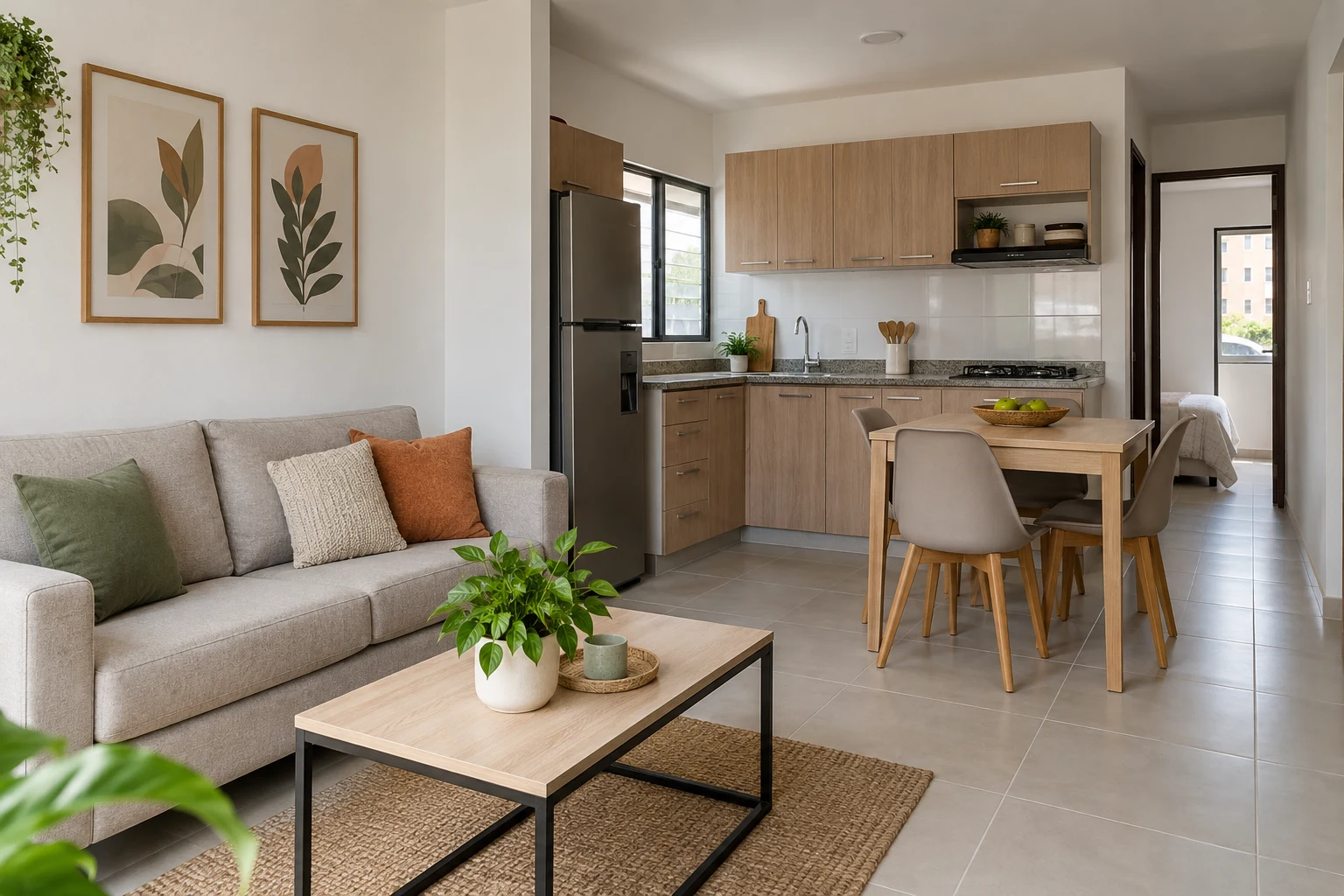 Vivienda con remodelación interior sencilla · Imagen ilustrativa generada con IA
